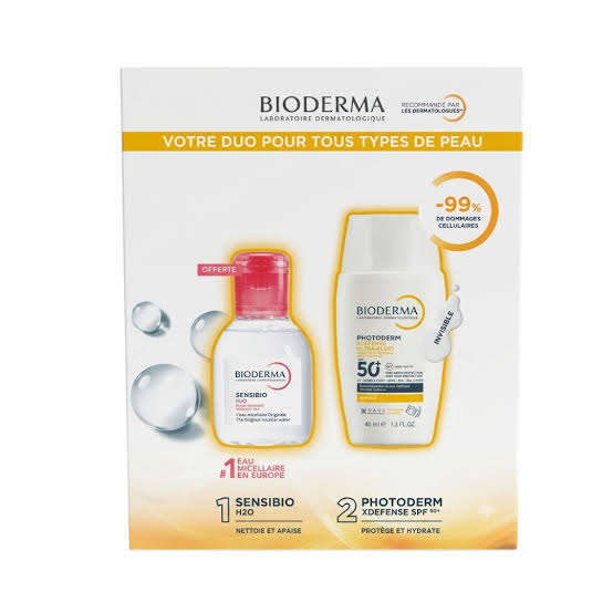 BIODERMA COFFERT PHOTODERM FLUIDE 100INVISIBLE + SENSIBIO H2O 100ML